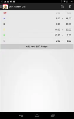 Shift Work Calendar android App screenshot 1