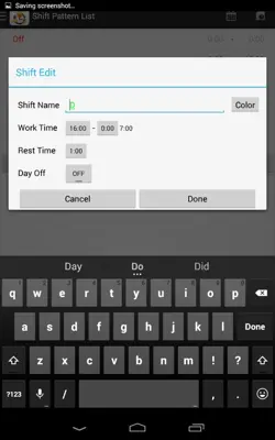 Shift Work Calendar android App screenshot 2